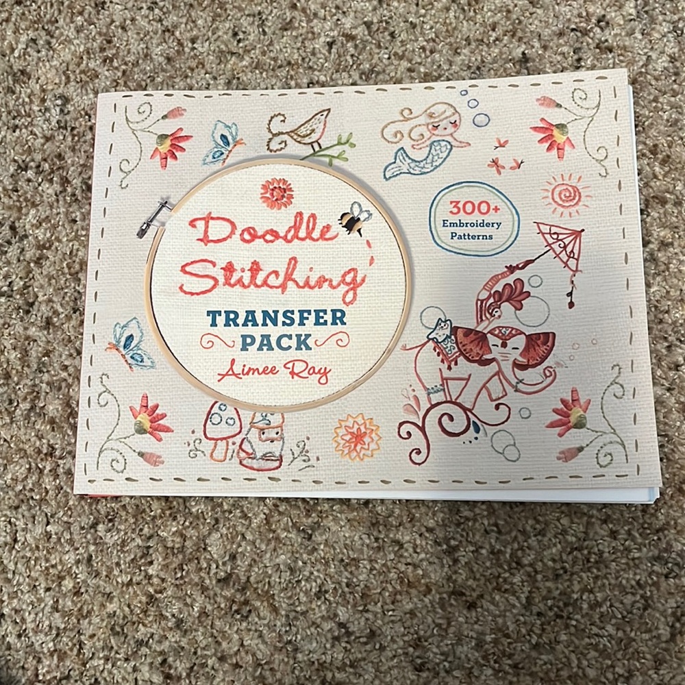 Embroidery Transfer Pattern Book with Pencils and Tracing Pad